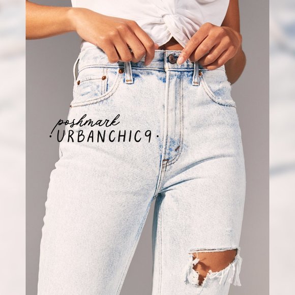 Abercrombie & Fitch Denim - SOLD ABERCROMBIE High Rise Mom Jean Acid 28L